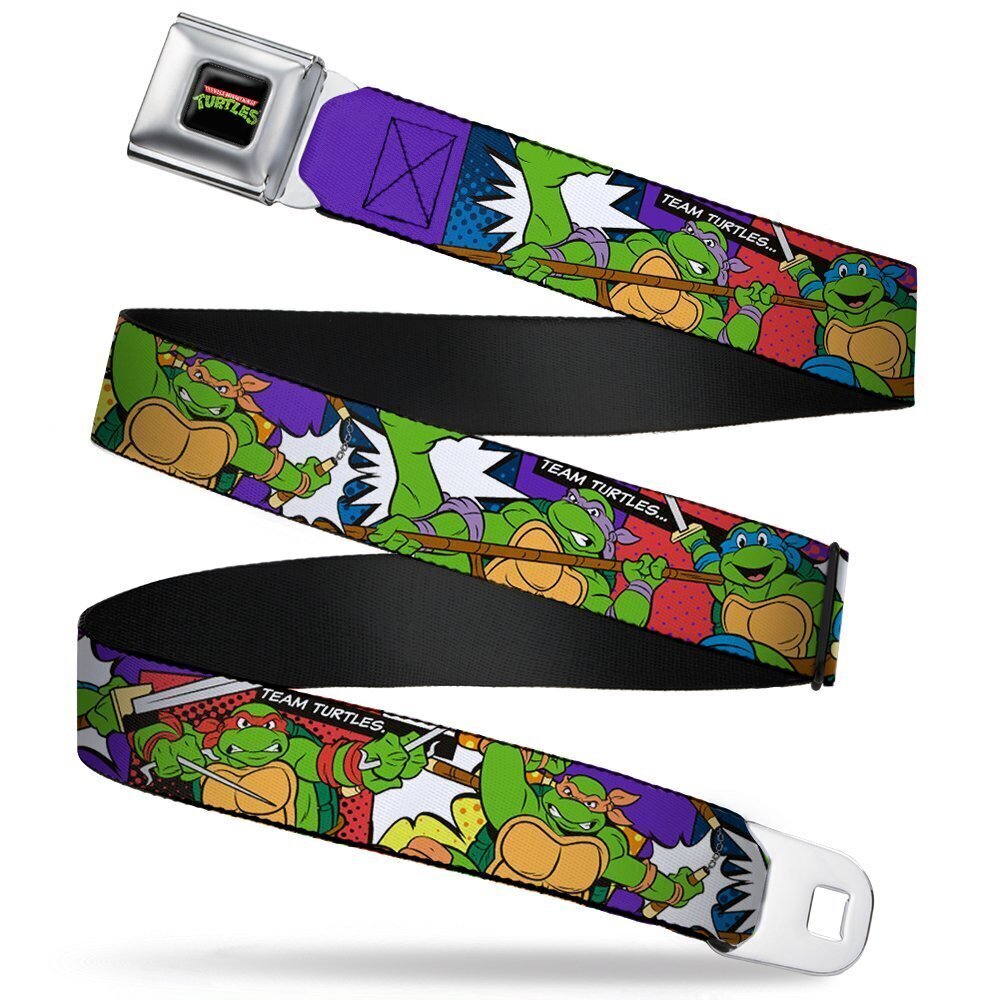 5163 Seatbelt Belt Classic TMNT Action Poses/TEAM TURTLES 1.0" Wide